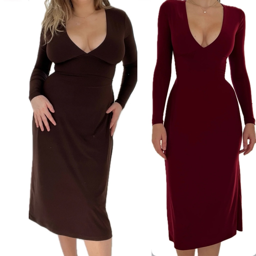 Aym Studio London, Taylor Tea Dress In Merlot Red, Size Xl